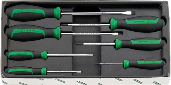 STAHLWILLE Schraubendrehersatz DRALL+ Nr.4691/7 5x Schlitz-, 2xPH-Schraubendreher, 2-Komponentengriffe 7-teilig, 96469115