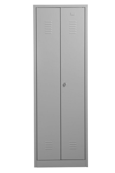 Gürkan Putzmittelschrank, 50 x 60 x 180 cm, Lichtgrau, Vorhangschloss, links 4 Fächer, CLC/HD.1860, 104435