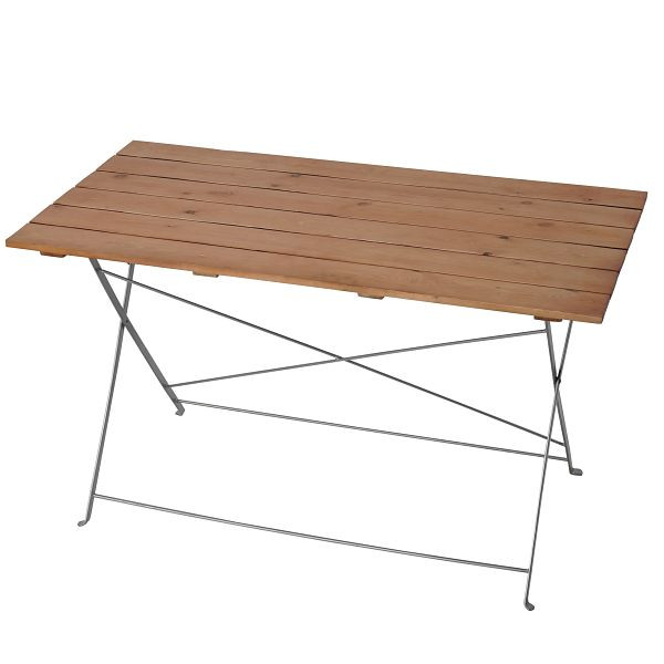 Mendler Biergartentisch Berlin, Klapptisch Gartentisch, Akazie lackiert 120x60x75cm, natur, 35190