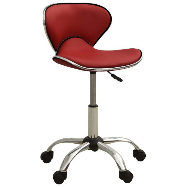 vidaXL Friseur Rollhocker Weinrot Kunstleder, stilvoll, 323679