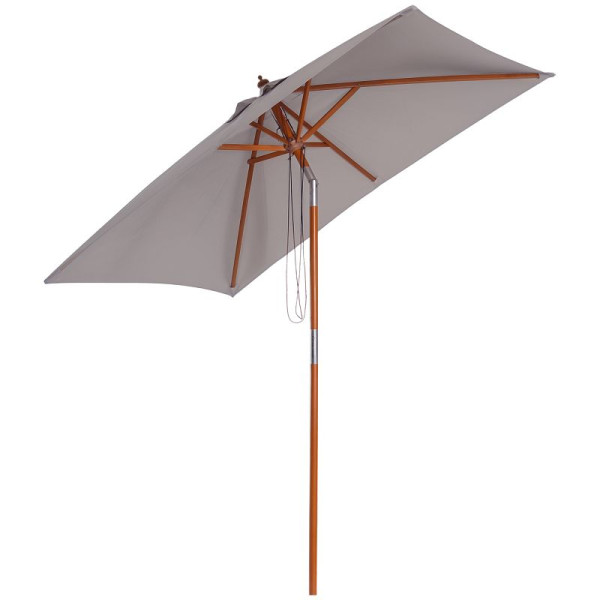Outsunny Sonnenschirm 200 x 150 x 235 cm Knickbarer Gartenschirm 3-östufig einstellbar rechteckig, 84D-017GY