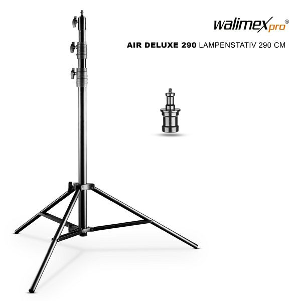 Walimex pro AIR Jumbo 290 Lampenstativ 290 cm, mit Luftfederung, Höhe 120-290 cm, 1016564
