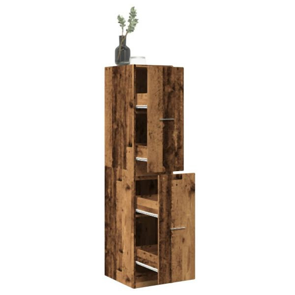 vidaXL Apothekerschrank Altholz-Optik 30x41x144,5 cm Holzwerkstoff, 855176