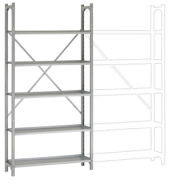 Manuflex Archiv-Grundregal mit 5 Stahlböden, HxBxT = 1900 x 960 x 300 mm, RA2051