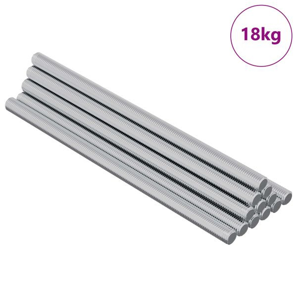 vidaXL Gewindestangen 900-teilig Silber Metall, 864447