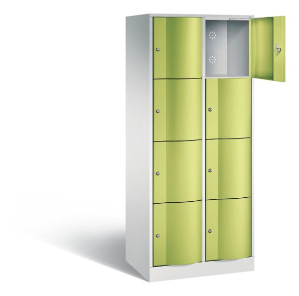 C+P Schließfachschrank Resisto, H1950xB772xT540mm, Farbe: Lichtgrau / Viridingrün, 8470-272 S10049