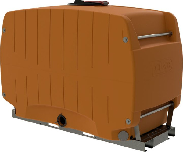Cemo Grundmodul 2000l für Modulfass, orange auf Stahl-Grundrahmen, 12262
