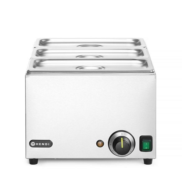 Hendi Bain-Marie Ranger + 3x GN 1/3 Behälter mit Deckel, GN 1/1, 230V/1000W, 590x332x(H)242mm, 238967