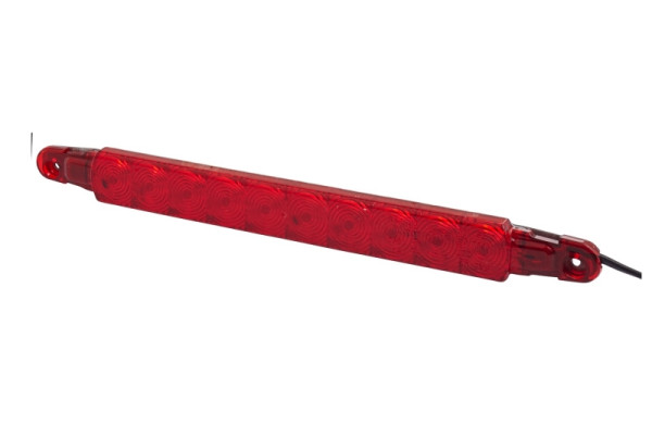 HELLA Zusatzbremsleuchte, LED, 12V, geschraubt/Anbau, Lichtscheibenfarbe: rot, LED-Lichtfarbe: rot, 3000mm, offene Kabelenden, hinten, 2DA 343 106-001