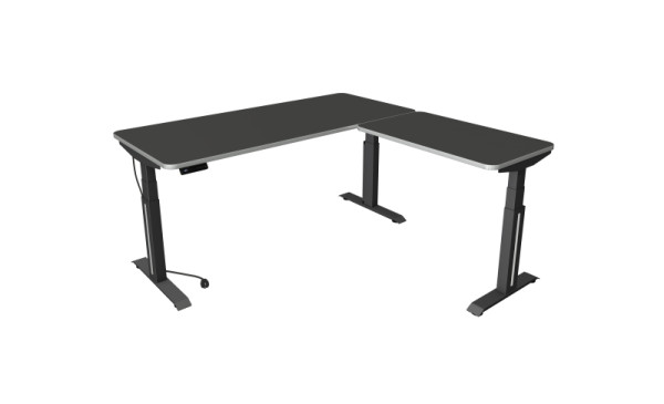 Kerkmann Sitz-/Stehtisch Move Professional, B 1800 x T 800mm, Anbauelement 1000 x 600mm, elektrisch verstellbar 640-1290mm, anthrazit, Montage, 10073113-1