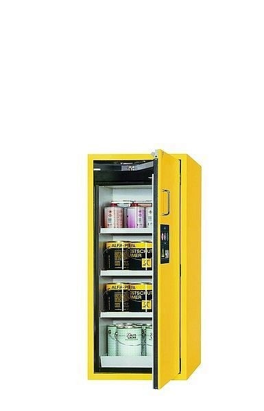 asecos Sicherheitsschrank S-CLASSIC-90, S90.129.060.WDASR in sicherheitsgelb RAL 1004 mit 3x Fachboden (Stahlblech), 30241-002-33494