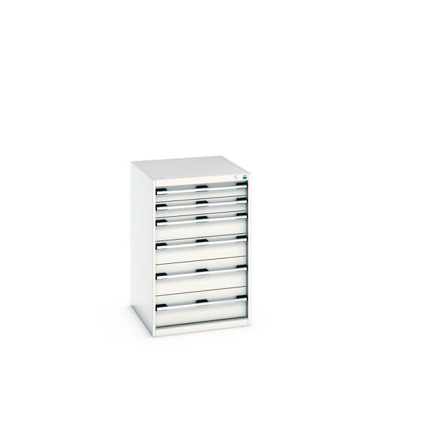 bott cubio Schubladenschrank bestückt, mit 6 Schubladen, BxTxH: 650x750x1000mm, RAL 7035/7035, Lichtgrau, 40027027.16V