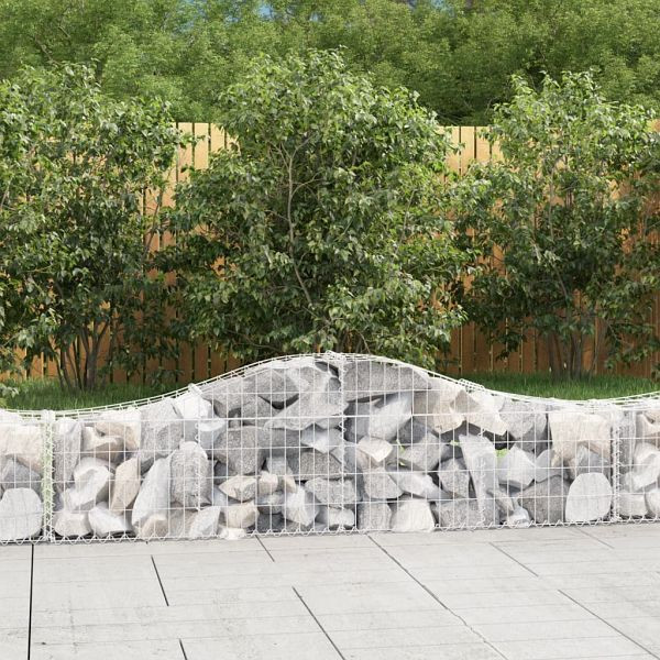 vidaXL Gabionen mit Hochbogen 10 Stück 200x30x40/60 cm Verzinktes Eisen, 3145375