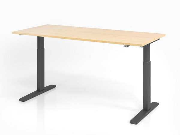 Hammerbacher Schreibtisch XMKA19, 180 x 80 cm, Platte: Ahorn, 25 mm dick, ABS-Dickkante, Rechteckform, Graphit, VXMKA19/3/G