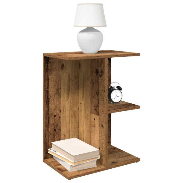 vidaXL Nachttische 2 Stück Altholz-Optik 46,5x29x61 cm Holzwerkstoff, 858665