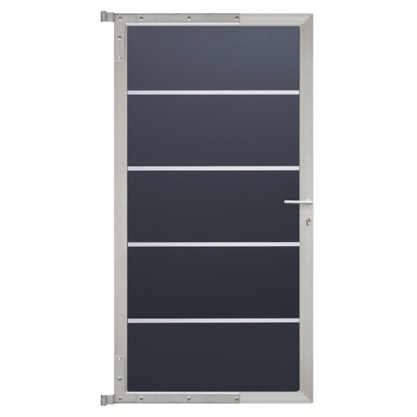 T&J FARÖ-Tor-Komplettset, 90 x 175 cm, anthrazit/silber, 44140