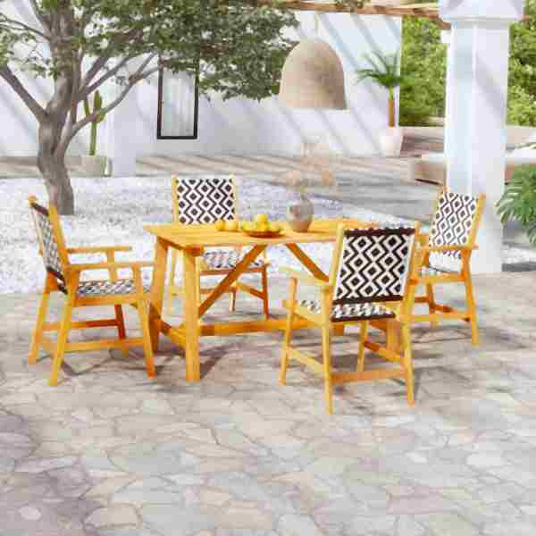 vidaXL 5-tlg. Garten-Essgruppe Massivholz Akazie, 3087124