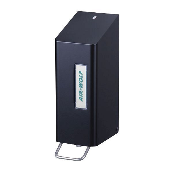 Air Wolf Seifen- und Desinfektionsmittelspender, Serie Omega, H x B x T: 288 x 97 x 142 mm, Edelstahl mattschwarz beschichtet, 29-501