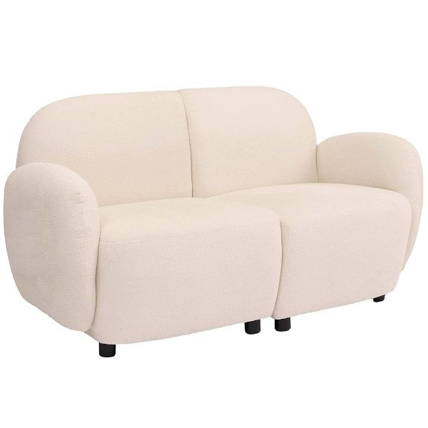 Mendler 2er-Sofa HWC-P33, 2-Sitzer Couch Loungesofa, Stoff/Textil Chenille (330 g/m²) Öko-Tex, creme, 118714+118715+118716