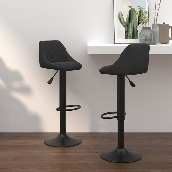 vidaXL Barhocker 2 Stück Schwarz Samt, 335346, 8720286537268