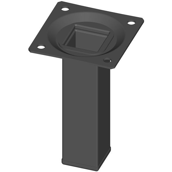 Element System STAHLROHRFUSS, LOSE, 25X25, M10, 100 mm, SCHWARZ, VE: 4 STÜCK, 11101-00001