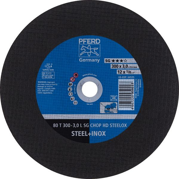 Pferd Trennscheibe CHOPSAW HD 80 T 300-3,0 L SG CHOP HD STEELOX/25,4, VE: 20 Stück, 66323082