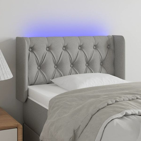 vidaXL LED Kopfteil Hellgrau 83x16x78/88 cm Stoff, 3123546