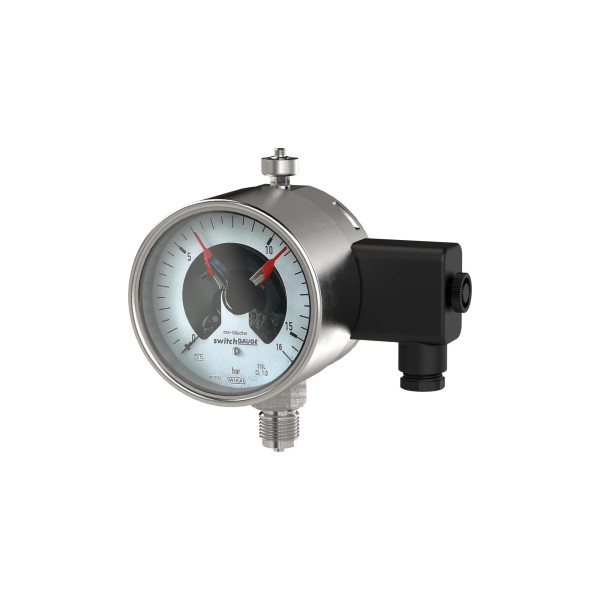 Wika Kontaktmanometer, G 1/2 radial unten, Messbereich 0 - 2,5 bar, Ø 100, 129742