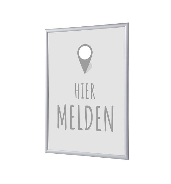 Showdown Displays Klapprahmen A4 Komplettset Hier Anmelden Grau Niederländisch, KRA4G25LPPI449