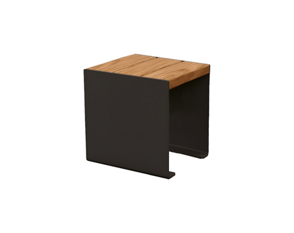 Procity Sitzbank Kube, 450 mm, Stahl & Holz Ohne Rückenlehne, helle Eiche/RAL 9005, 306397.9005.CHEC