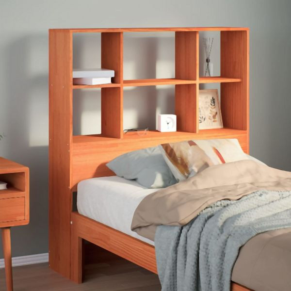 vidaXL Kopfteil mit Stauraum Wachsbraun 75 cm Massivholz Kiefer, 855677