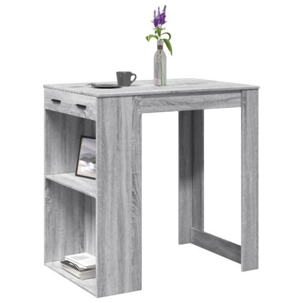 vidaXL Bartisch Grau Sonoma 102x70x103,5 cm Holzwerkstoff, 3309326