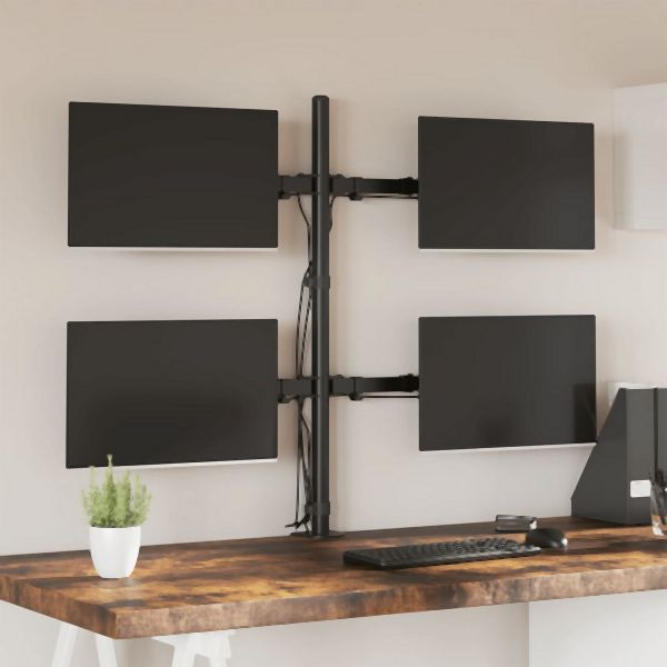 vidaXL Monitorhalterung Schwarz Stahl VESA 75/100 mm, 358004