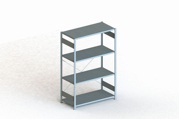 Meta Steckregal Meta CLIP 230 S3 Grundfeld, Höhe: 2000mm, Länge: 1300mm, Tiefe: 600mm, Bodenanzahl: 4, verzinkt, 9900004456