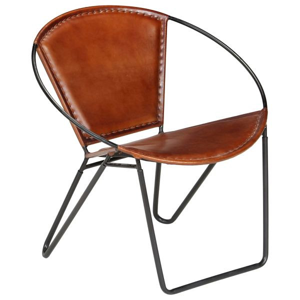 vidaXL Sessel Braun Echtleder, Top-Qualität, weich, bequem, 246367