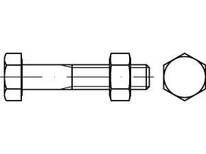 6-Kant Schrauben-Garnanitur SB ISO 4014 8.8U CE Mu M 27 x 90 feuerverzinkt SB nach EN 15048 VE=S (10 Stück)
