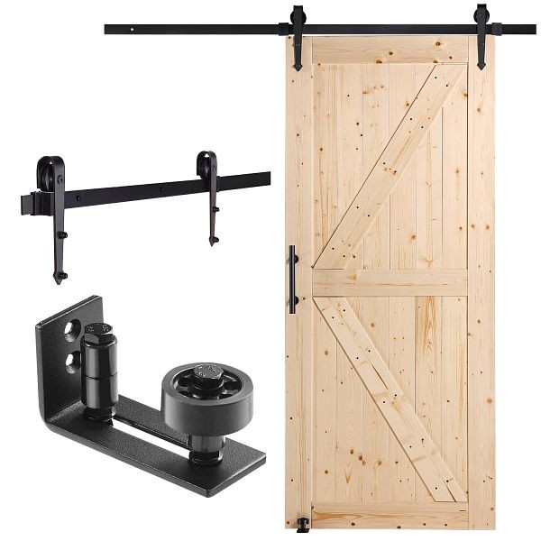 VEVOR Scheunentor Hardware-Kit 914x2133mm Holz Schiebe Scheunentor Reibungslos, MZGCMTZYS368YNR6EV0