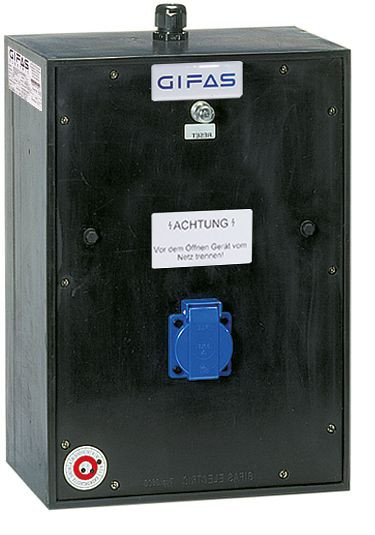 GIFAS Trenntransformator Vollgummi-Verteiler Typ 3900, 230/230V, 1kVA, 1x Schuko, 211192