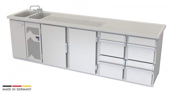 hefa Theke Brillant 30V/2L-TTZZ, Abmaße: 950 x 3.000 x 650/700 mm, Brillant 30V/2L-TTZZ