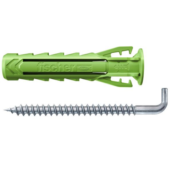 Fischer Spreizdübel SX Plus Green 6 x 30 WH mit Winkelhaken, VE: 5 Stück, 567871