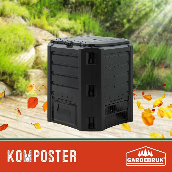 DEUBA Komposter Schwarz 380L 72x72x83cm, Garten, 106391, 4250525358360