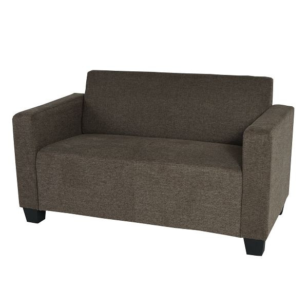 Mendler 2er Sofa Couch Lyon Loungesofa Stoff/Textil, braun, 75622+75623