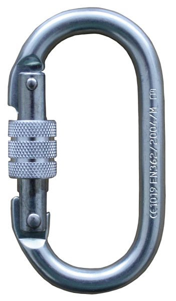 Funcke Karabinerhaken FSK2, Stahl-Schraubkarabiner, Öffnungsweite: 18 mm, oval, 70020120
