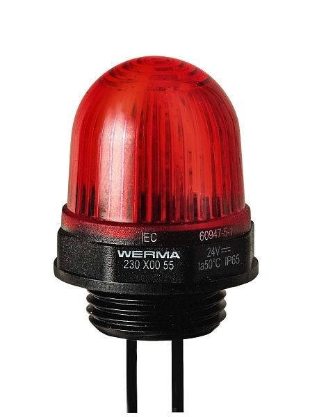 WERMA LED-Dauerleuchte Einbaumontage 230VAC Seilzugschalter GN- grün, 230.200.68