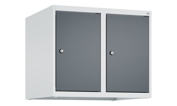 C+P Schrankaufsatz Classic PLUS, Aufsatzschrank, 7035/7016, Zylinderschlösser, 500x600x500mm, 2 Abteile, 080090-20 S10023