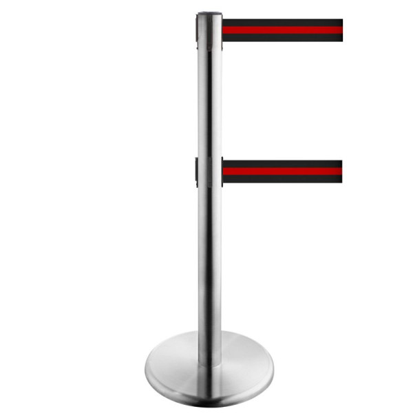 Stein HGS Personenleitsystem -P-Line Duo-, Edelstahl, schwarz/rot/schwarz waagerecht (gestreift), mit Sicherheitsverschluss (selbstlösend), Gurtlänge: 2 x 2,3 m, 36402-0903