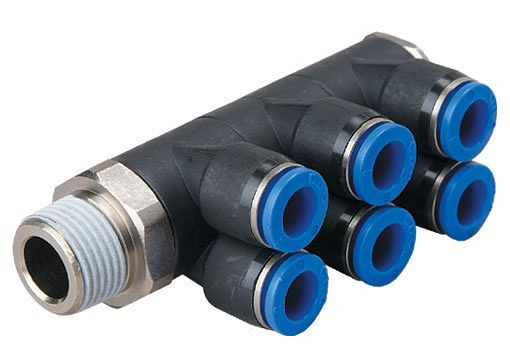 timmer B-YVTEdk3-10-3/8-KU, Y-Verteiler-Einschraubverschraubung konisch Gewinde, Schlauch-Ø: 10 mm, Gewinde: 3/8", VE: 2 Stück, 03180938