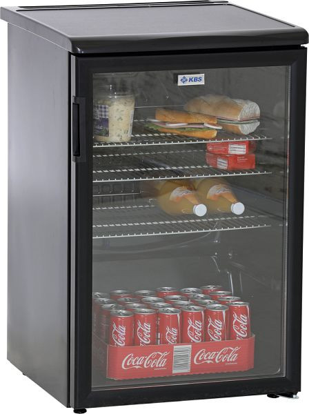 KBS Glastürkühlschrank K 140G schwarz, Außenmaterial: Stahlblech schwarz pulverbeschichtet, 9190144