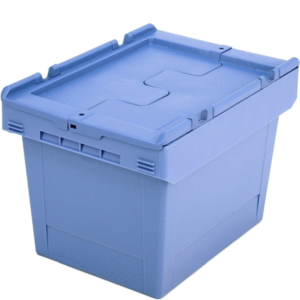 BITO Mehrwegbehälter MB Deckel/Bügel/Kufe /MBDU43271 400x300x273 taubenblau, Deckel umreifbar, C0402-0065