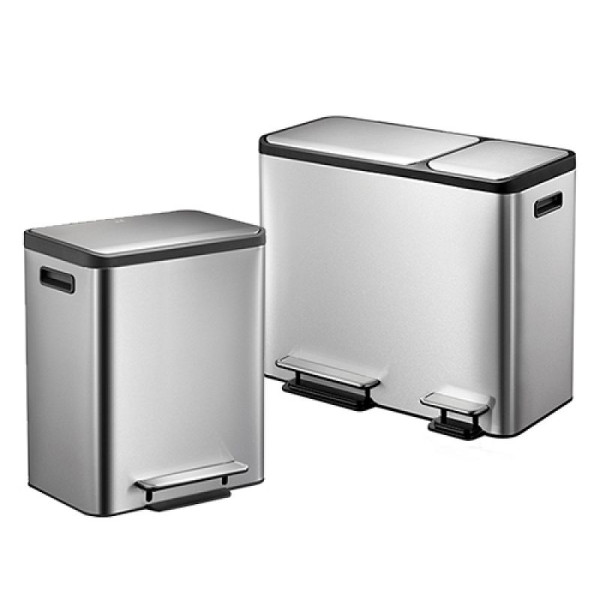 Stein HGS Abfallbehälter -EcoCasa- EKO, 3 x 15 Liter / 605 mm, mit 3 Innenbehältern und 2 Deckeln, 37800